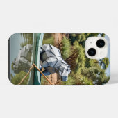 カヌーに乗った折り紙のカバ iPhoneケース (裏面横)