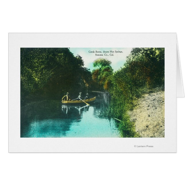 カヌーに家族がいるクリークシーン (正面横)