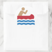 カヌーのアイコンの色の絵文字 ラウンドシール (バッグ)