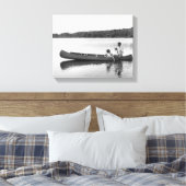 カヌーのカップル キャンバスプリント (インサイチュ (寝室))