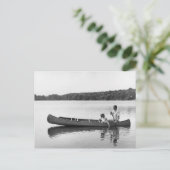 カヌーのカップル ポストカード (スタンド正面)