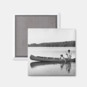 カヌーのカップル マグネット (正面/裏面)