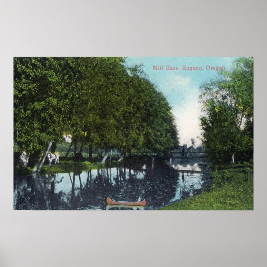 カヌーのシーンEugene、または風光明媚な川 ポスター (正面)