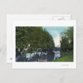 カヌーのシーンEugene、または風光明媚な川 ポストカード (正面/裏面)