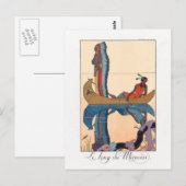 カヌーの先住民夫婦 ポストカード (正面/裏面)