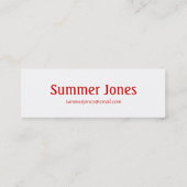 カヌーの最後に小さな名刺 スキニー名刺 (裏面)