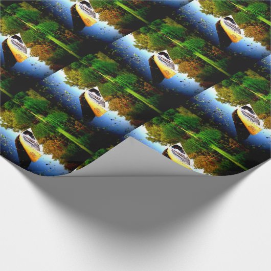 カヌーの美しいの平和および喜び ラッピングペーパー (角)