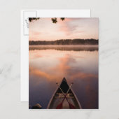 カヌーはポーツカウェイ湖の岸に停泊している ポストカード (正面/裏面)