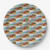 カヌーはモノグラムビーチパーティーに乗った ペーパープレート (正面)