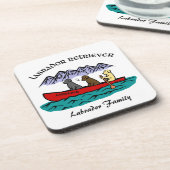 カヌーをこぐラブラドル・レトリーバー犬 コースター (左側)