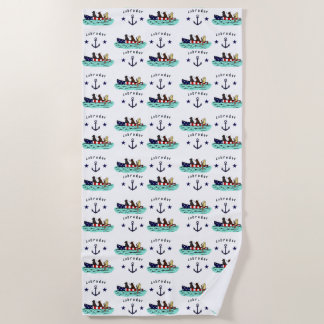 カヌーをこぐラブラドールのビーチハウス ビーチタオル