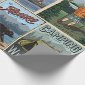 カヌーをセットした屋外レクリエーションのヴィンテージポスター  ラッピングペーパー (角)