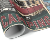 カヌーをセットした屋外レクリエーションのヴィンテージポスター  ラッピングペーパー (ロールコーナー)