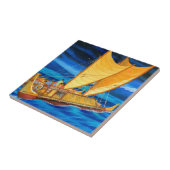 カヌーを航海するHokulea タイル (側面)