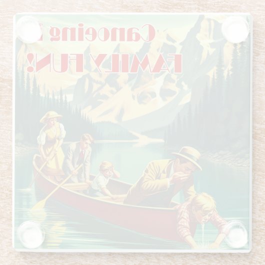 カヌーイズファミリーおもしろい ガラスコースター (裏面)