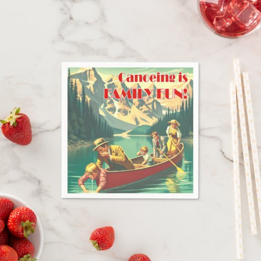 カヌーイズファミリーおもしろい スタンダードカクテルナプキン (インサイチュ)