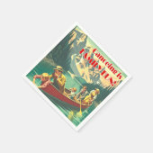 カヌーイズファミリーおもしろい スタンダードカクテルナプキン (角)