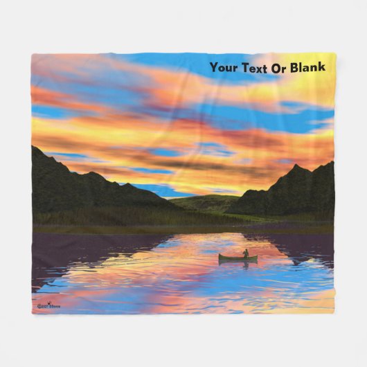 カヌーオンサンセットレイクブランケット フリースブランケット (正面(横))