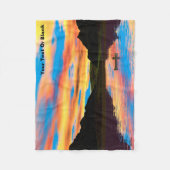 カヌーオンサンセットレイクブランケット フリースブランケット (正面)