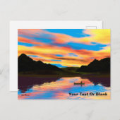 カヌーオンサンセットレイク ポストカード (正面/裏面)