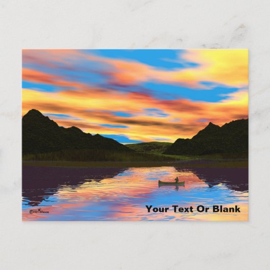 カヌーオンサンセットレイク ポストカード (正面)