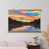 カヌーオンサンセットレイク 吊り下げ型タペストリー (寝室)