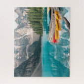 カヌーオンモレーヌレイクバンフ国立公園カナダ ジグソーパズル (縦)