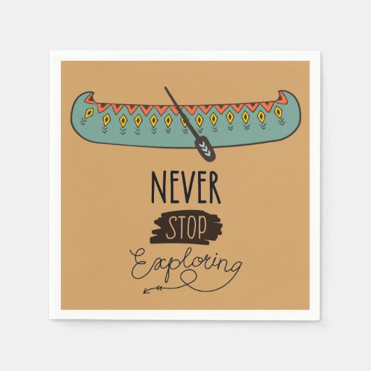 カヌーストップを探索しない スタンダードカクテルナプキン (正面)