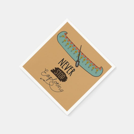 カヌーストップを探索しない スタンダードカクテルナプキン (角)