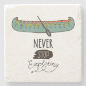 カヌーストップを探索しない ストーンコースター (正面)