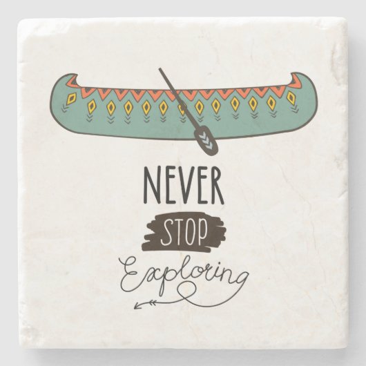 カヌーストップを探索しない ストーンコースター (正面)