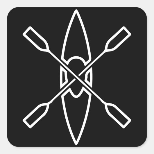 カヌーパドルカヤックおもしろいギフトパドルカヤーカー スクエアシール (正面)