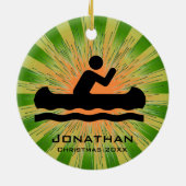 カヌーパーソナライズされたオーナメント セラミックオーナメント (裏面)