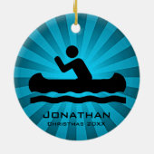 カヌーパーソナライズされたオーナメント セラミックオーナメント (裏面)