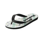 カヌーパーソナライズされた&パドルミントとグレーパターン キッズビーチサンダル (アングル)