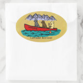 カヌーラブラドールレトリバー 楕円形シール (バッグ)