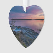 カヌーリバーレイクウォーター日付フォトカスタム オーナメント (正面)