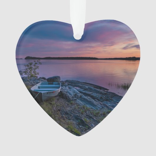 カヌーリバーレイクウォーター日付フォトカスタム オーナメント (正面)