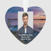 カヌーリバーレイクウォーター日付フォトカスタム オーナメント (裏面)