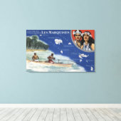 カヌー島の先住民の地図 キャンバスプリント (インサイチュ (ウッドフロア))