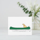 カヌー引越しはがき内の犬 ポストカード (スタンド正面)