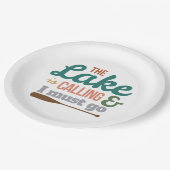 カヌー湖が呼び出し、私はギフトアイディアに行かなければならない ペーパープレート (アングル)