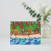 カヌー猫 ポストカード (スタンド正面)