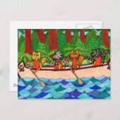 カヌー猫 ポストカード (正面/裏面)