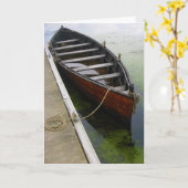 カヌー船がドッキング カード (黄色い花)