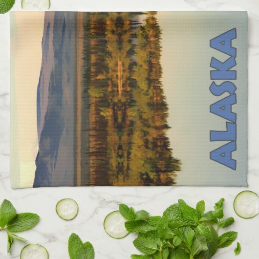 カヌー・アラスカ キッチンタオル (折り畳み)
