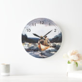 カヌー·イン·ザ·ラピッド ラージ壁時計 (ホーム)