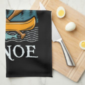 カヌー – カヌーを漕ぐ キッチンタオル (四つ折り)