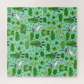 カヌー、サギ、ユリ:ヴィンテージ群。 ジグソーパズル (横)