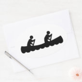 カヌー・スティック・マン・ロゴ 楕円形シール (封筒)